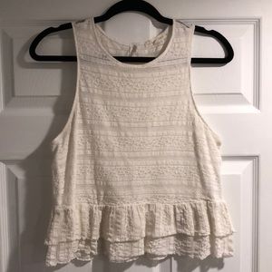 White lace top with a see through back
